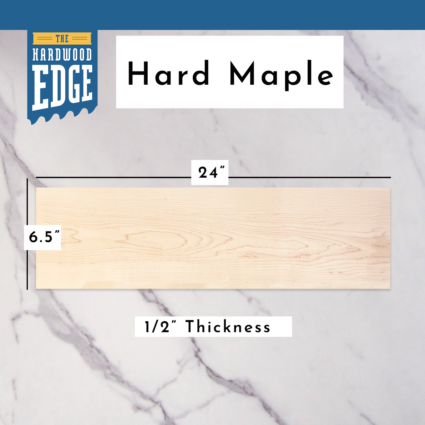 Hard Maple 0.5"x6.5"x24" 2-Piece Pack 100% Solid Hardwood