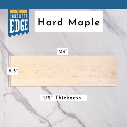 Hard Maple 0.5"x6.5"x24" 2-Piece Pack 100% Solid Hardwood